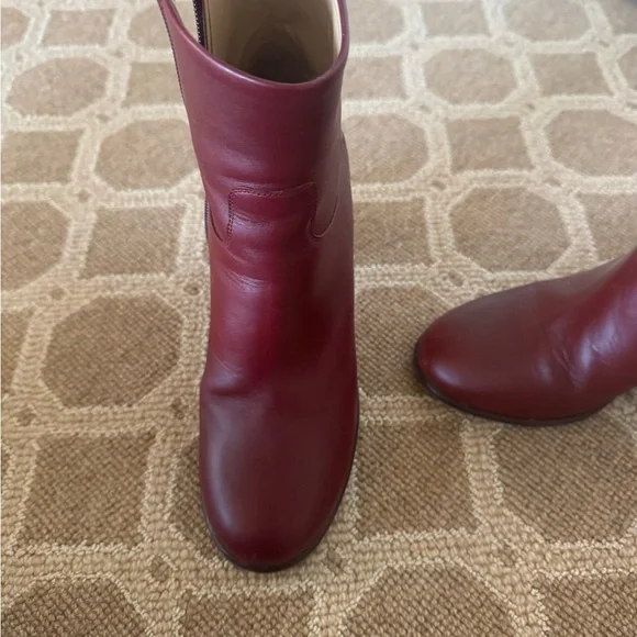 CHANEL Deep Red Ankle Boots - Picture 9 of 10